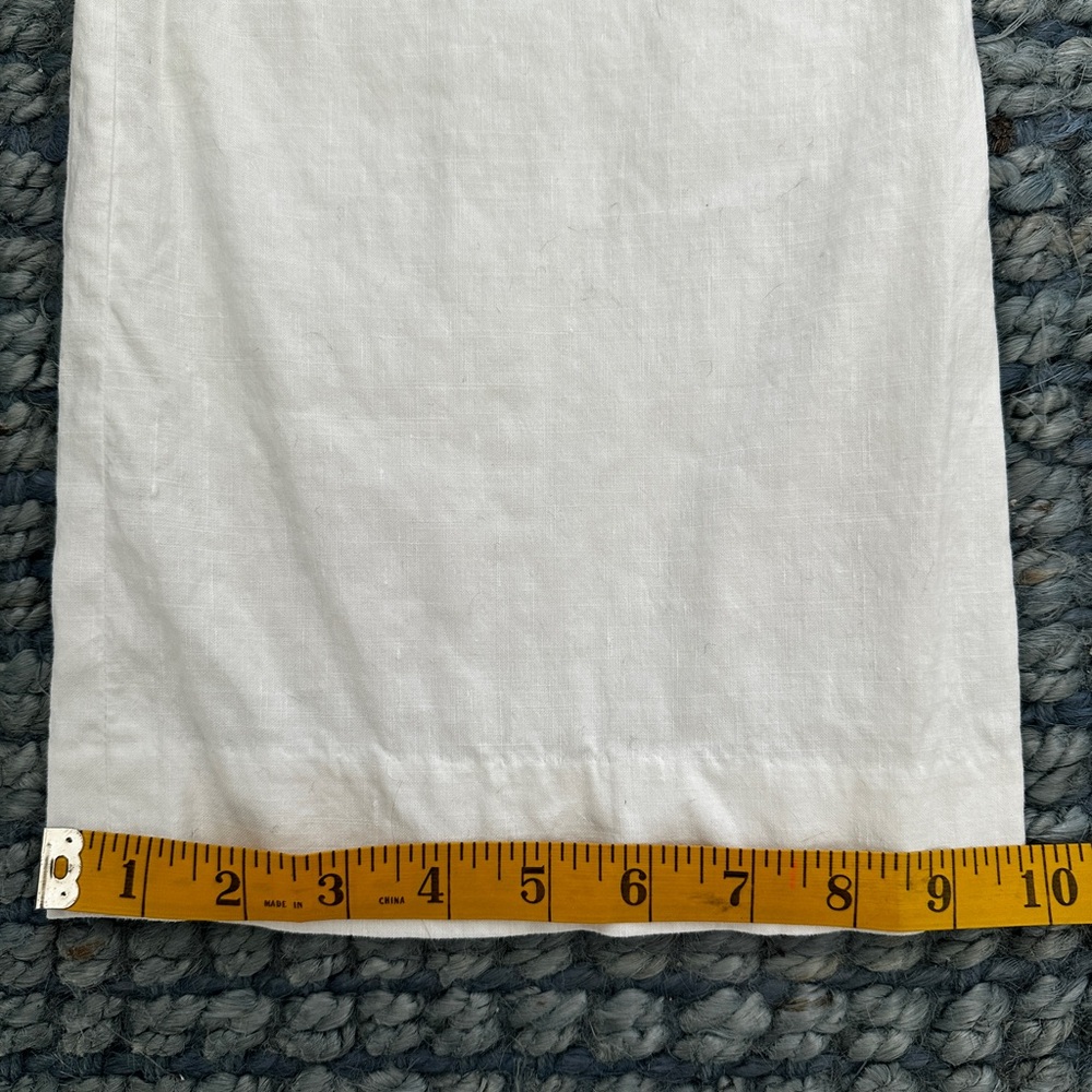Vince Women’s White Linen Cotton Straight Leg Trousers - Picture 11 of 14